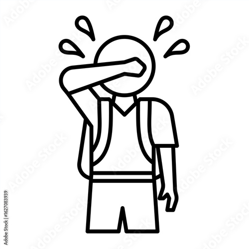 Outline metaphor icon showing emotional tension, mental pressure, and learning struggle related to school stress and student burnout