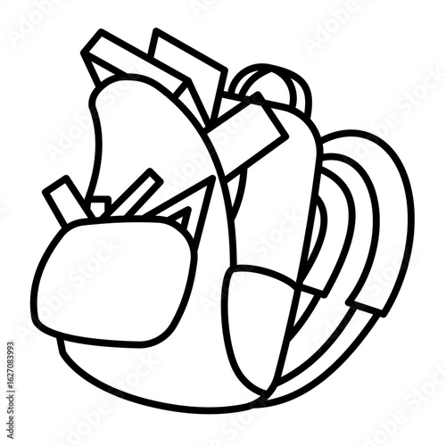 Outline metaphor icon showing emotional tension, mental pressure, and learning struggle related to school stress and student burnout