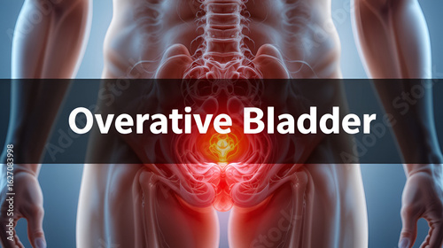 Overactive Bladder is shown using the text. Diagnosis of urologic disease Overactive Bladder