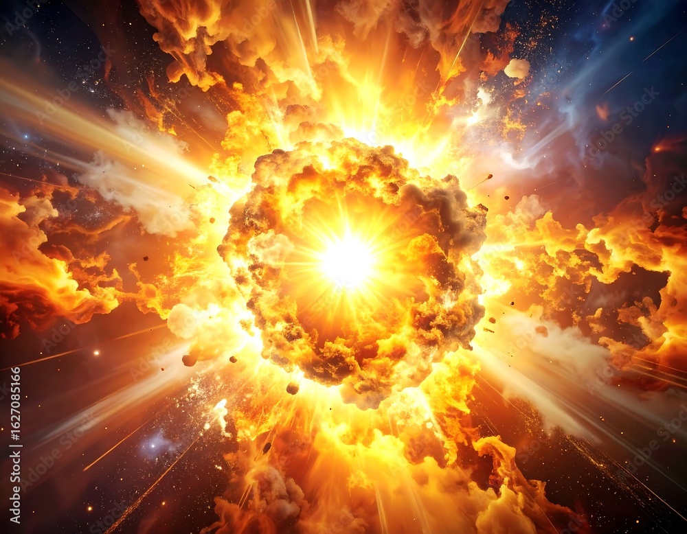 Fototapeta premium Cosmic explosion, radiant energy