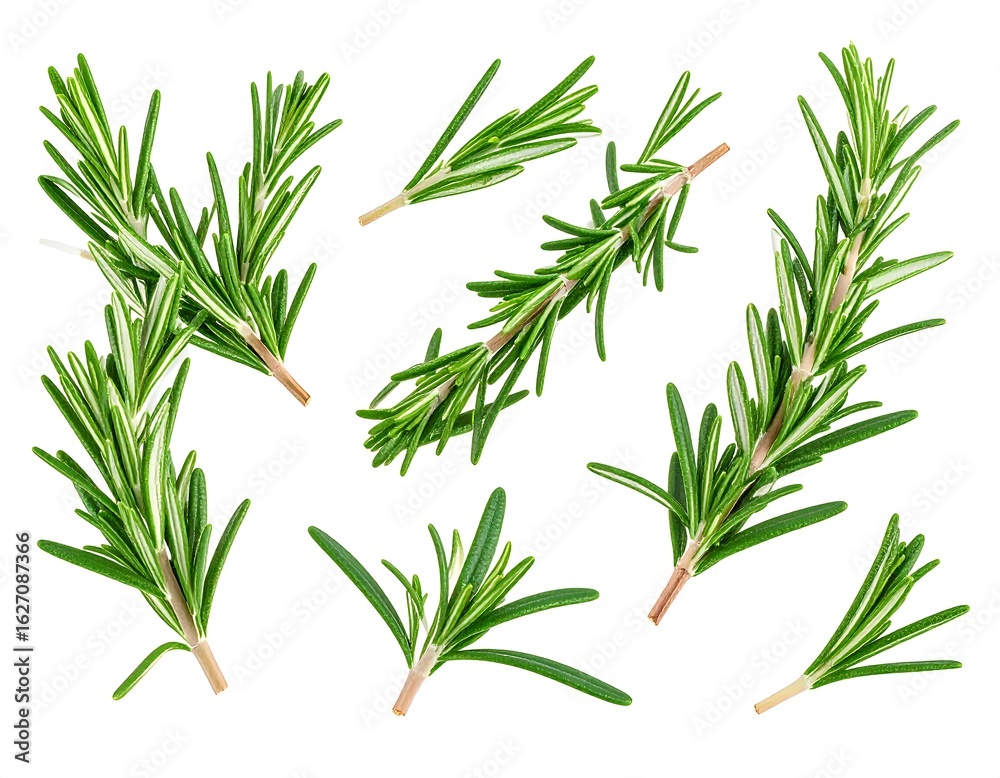 Fototapeta premium Fresh rosemary sprigs isolated on white