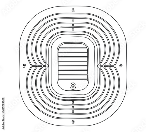 black and white stadium top view clip art preview