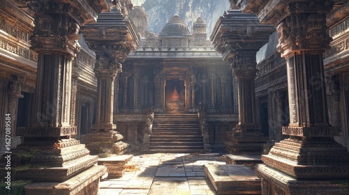 Wallpaper Mural Ancient Temple Architecture: A Sunlit Courtyard Torontodigital.ca