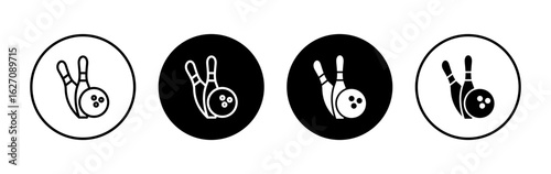 Bowling icon symbol for apps and websites. bowling ball and pin sign and symbol.