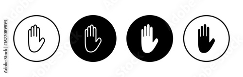 Hand icon symbol for apps and websites. hand sign and symbol. palm