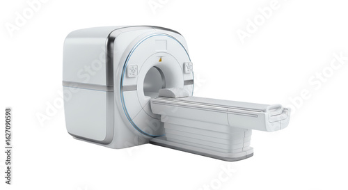 Detailed MRI Machine Isolated on Transparent Background Modern Medical Scanning Equipment in White Clean Design Diagnostic Imaging Health Technology Illustration