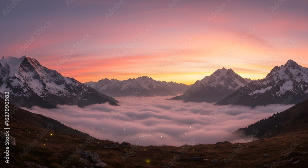 Obraz premium Sunset Over Cloud Sea