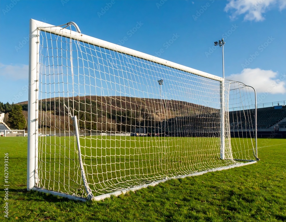 Fototapeta premium Soccer goal on a sunny day