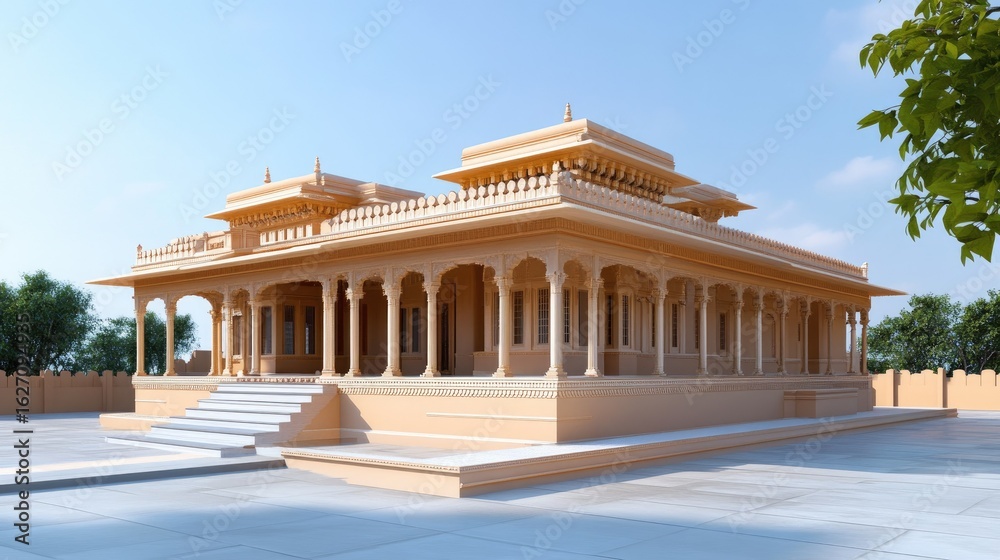 Obraz premium Architectural Design: A Majestic Rajasthani Haveli
