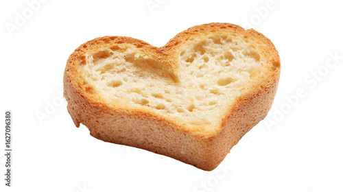 a piece of bread with a heart shaped hole in it