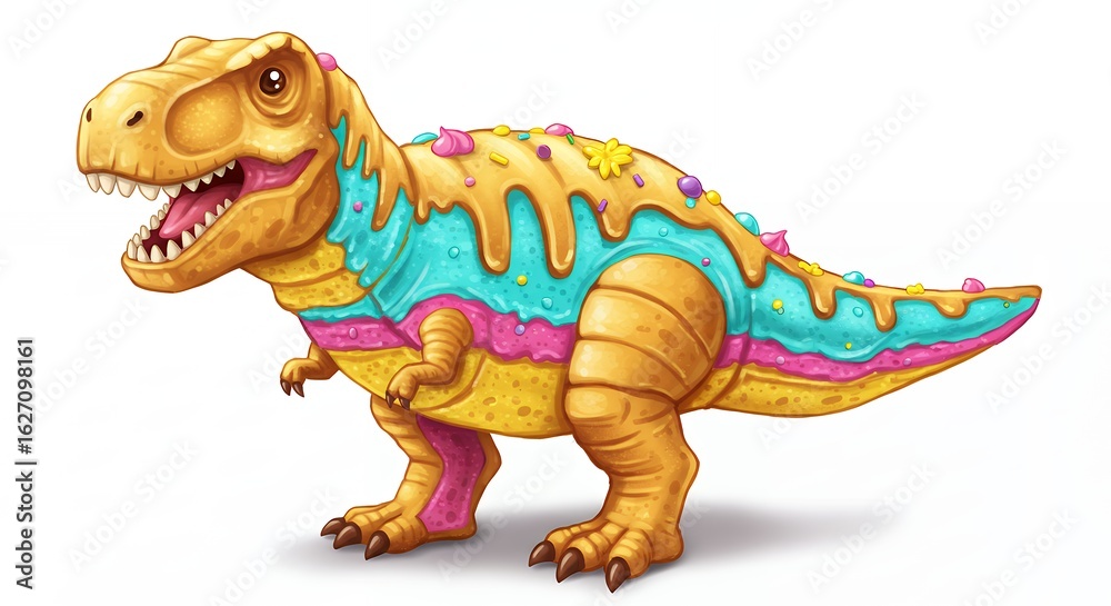 Fototapeta premium Cartoon dinosaur illustration colorful artistic image design