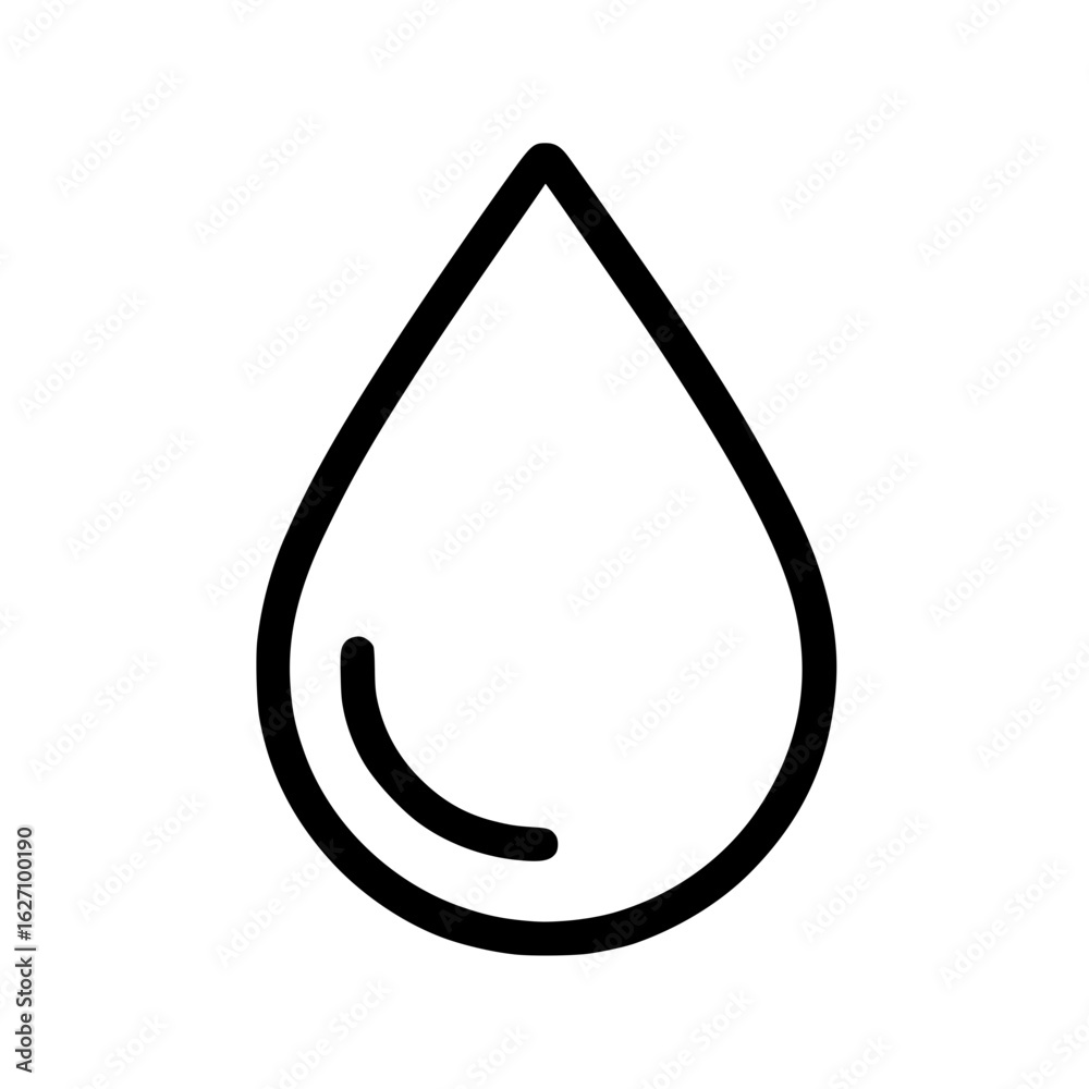 Simple black outline water drop icon isolated
Simple black outline water drop icon isolated