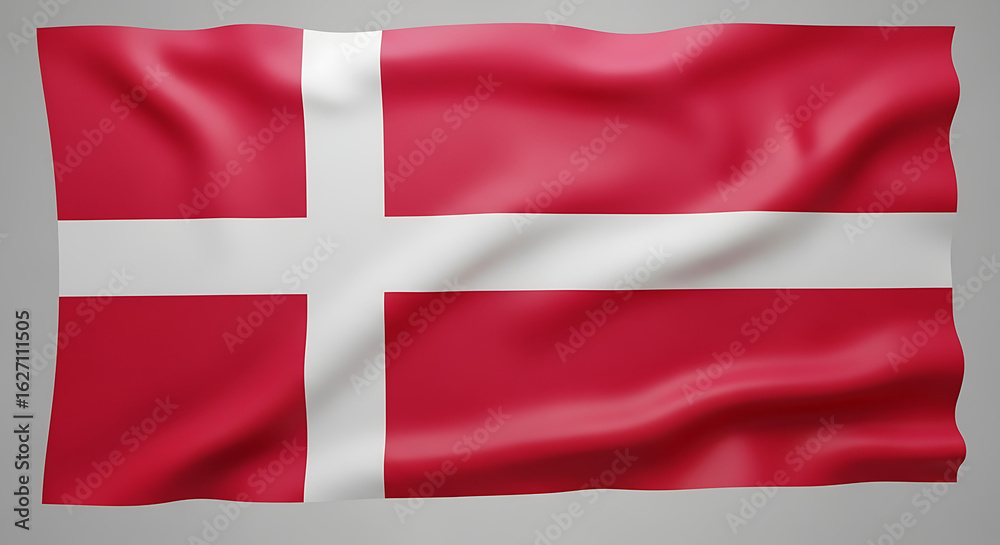 Obraz premium The beautiful Danish flag waving in the breeze