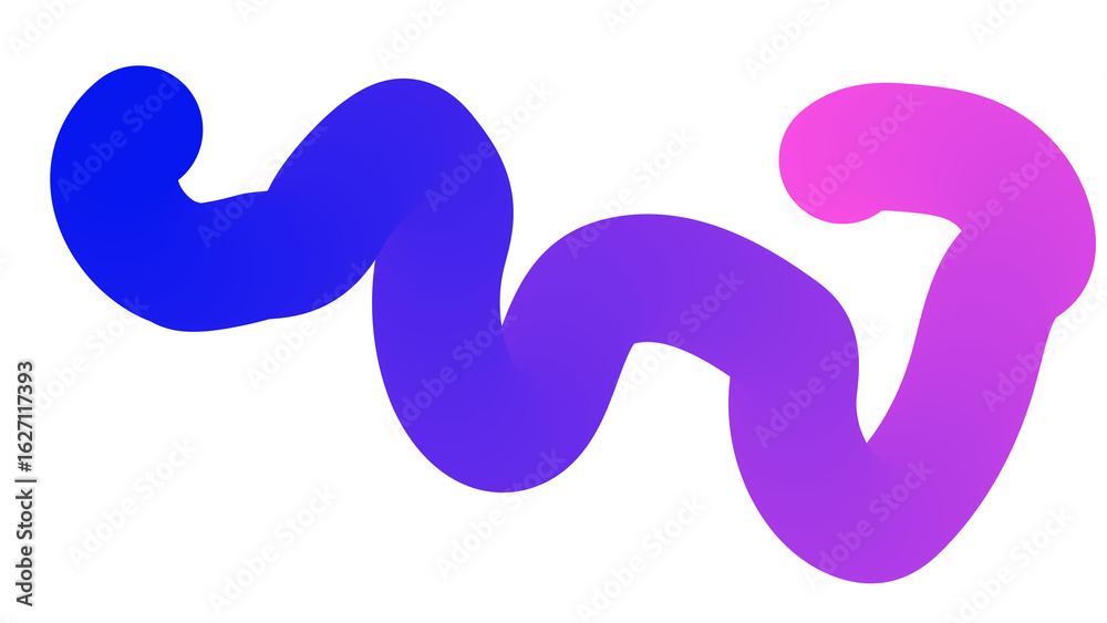 Obraz premium Abstract gradient shape with blue and pink color isolated on transparent background