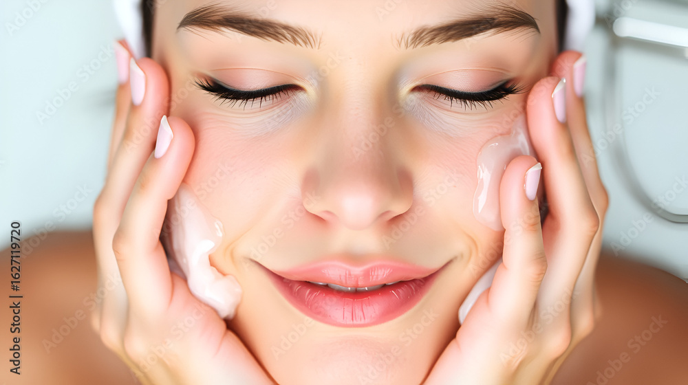 Fototapeta premium Healthy Skin Hydration: Water and natural moisturizers provide essential hydration to your skin, helping it stay soft, smooth, and healthy.