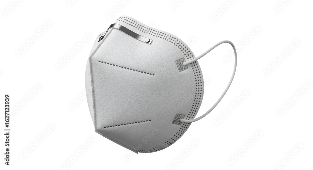 Obraz premium Studio Shot of a White N95 Protective Face Mask on Transparent Background for Health and Safety During Pandemic Offering Protection from Virus and Pollution in a Clean Sterile Look