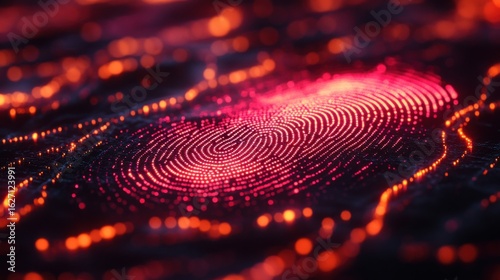 Digital Fingerprint Rendering with Red and Orange Dot Illumination