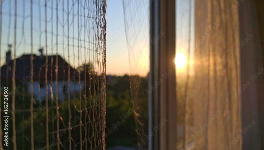 Fototapeta premium Sunset viewed through a window