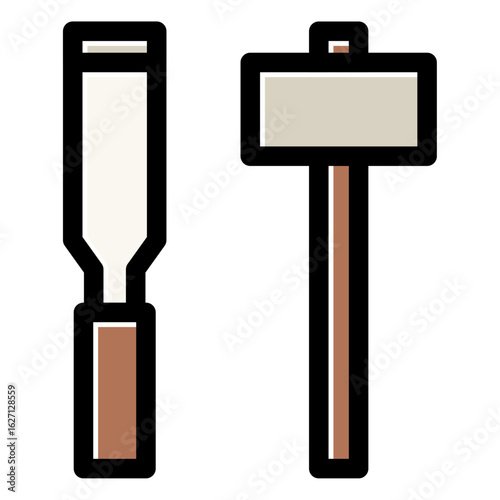 hammer and chisel icon