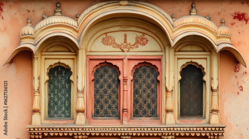 Obraz premium Ornate Architectural Window in Rajasthan, India