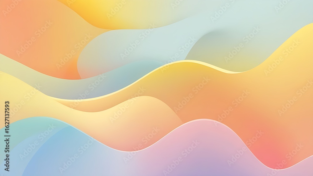Fototapeta premium A smooth, vibrant gradient background with soft transitions between colors like orange, yellow, and light blue. The design should be clean and minimalist, with a modern, flat style