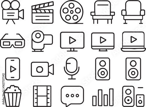 Cinema entertainment objects collection movie film