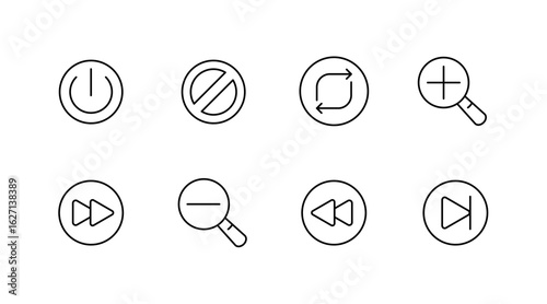 User interface line icons set – outline, minimalist, navigation and app symbols