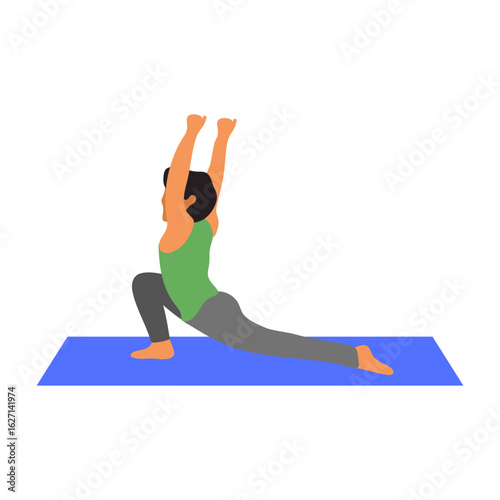 Person Doing Yoga Low Lunge Illustration
