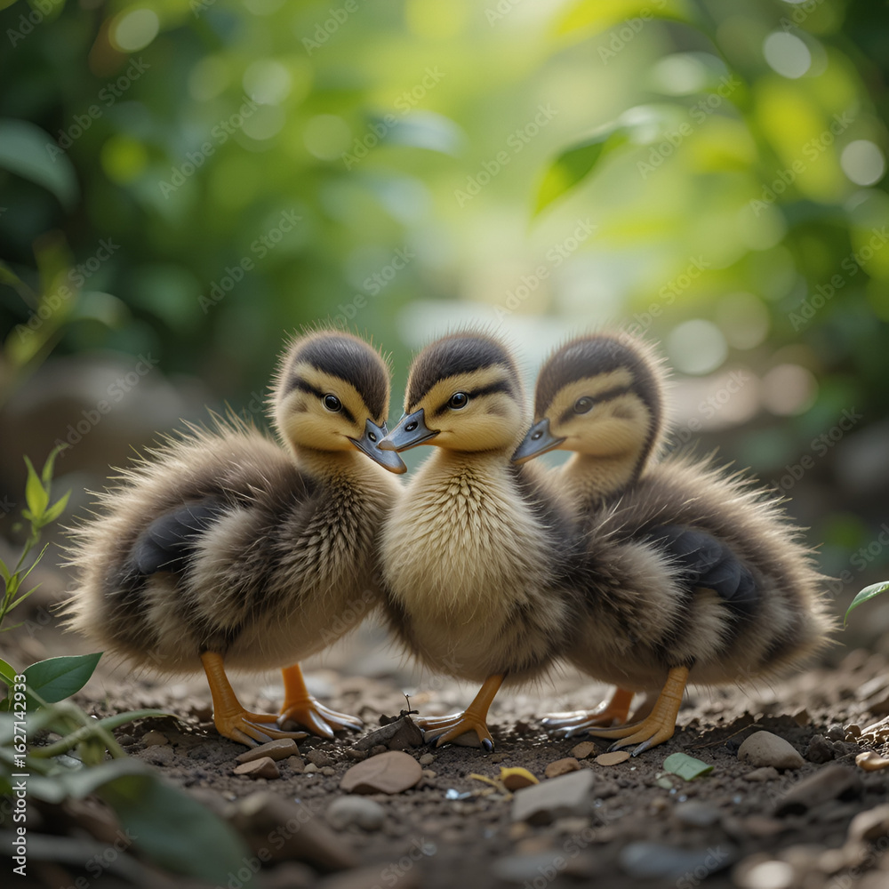 Obraz premium Mallard ducklings