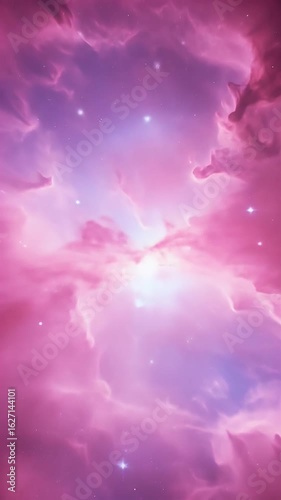 Abstract Nebula in Purple and Pink Cosmic Galaxy Background