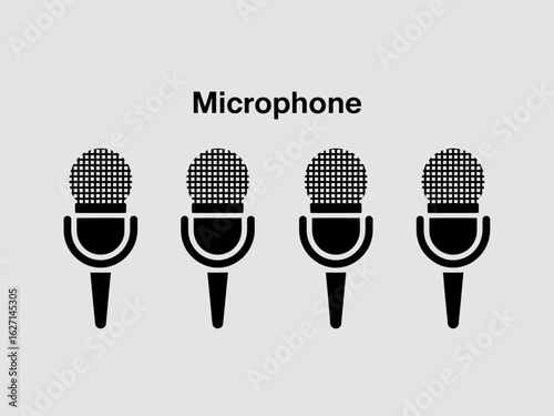  Set of Microphone Icons in Various Styles