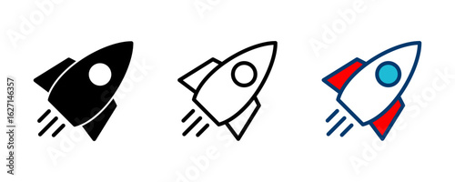 Rocket icon vector isolated on white background. Start Up Concept Symbol. Startup icon