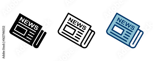 Newspaper icon vector isolated on white background. news paper icon vector