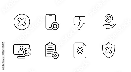 User interface outline icons set – simple, minimalist, ui and ux design elements