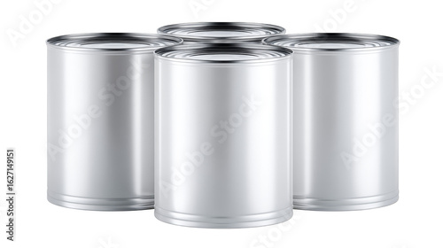 Three aluminum cans with lids, ideal for beverage packaging and storage solutions