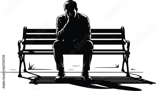 Man sitting on bench park outdoors