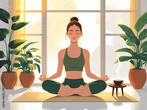 woman doing yoga
