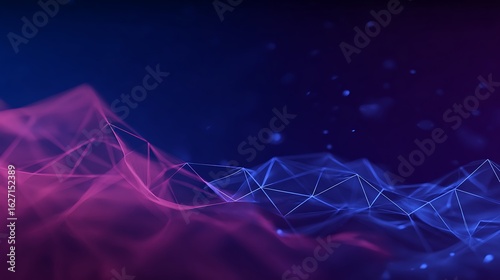Abstract network with flowing magenta energy