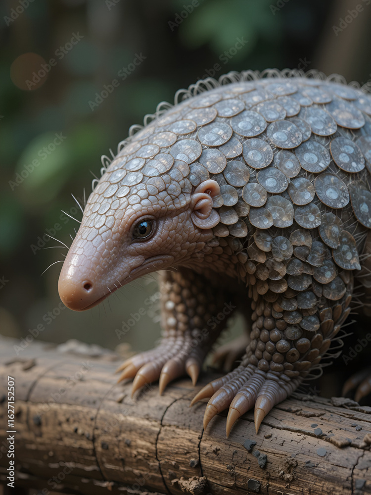 Obraz premium Indian Pangolin or Anteater (Manis crassicaudata) one of the most traffic/smuggled wildlife species in the world for its scales and meat