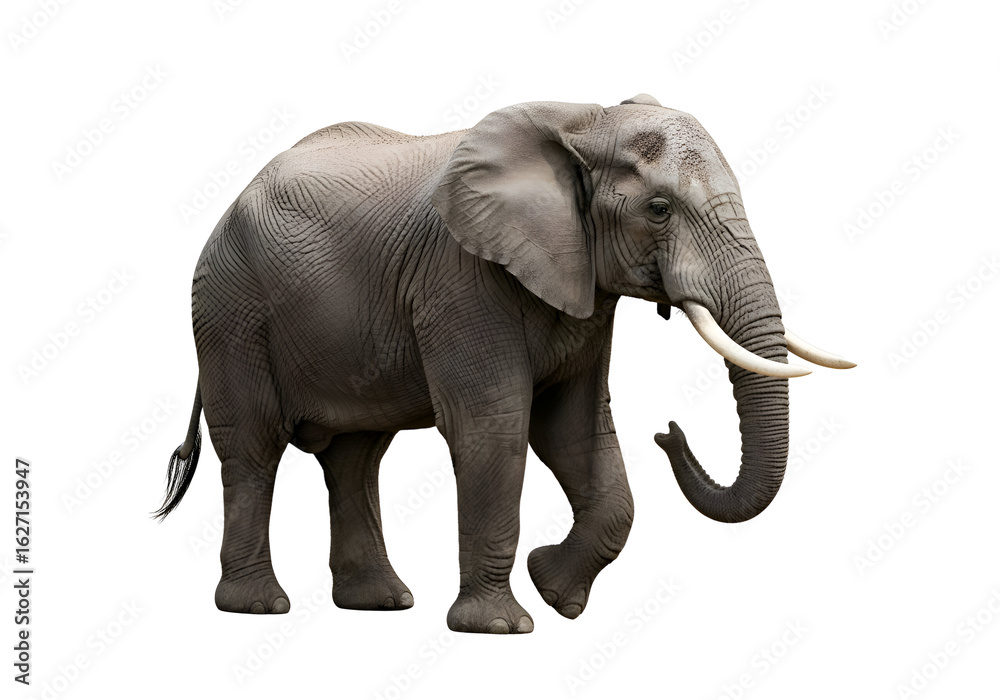 Obraz premium Gray elephant against a black background.