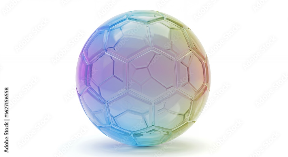 Fototapeta premium Abstract sphere with geometric pattern and color gradient against white background