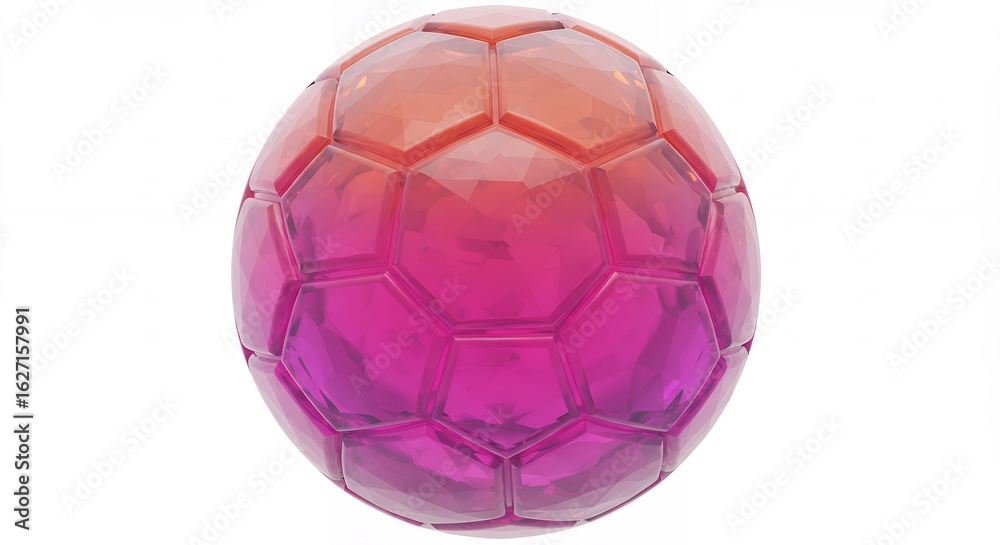 Naklejka premium Gradient colored soccer ball on white background sport concept