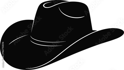 Black cowboy hat with white trim western headwear