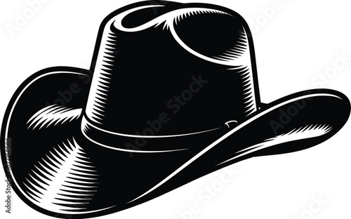 Black cowboy hat with wide brim western headwear