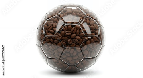 Wallpaper Mural Soccer ball constructed of coffee beans against white background Torontodigital.ca