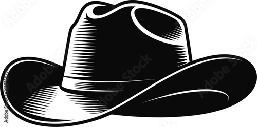 Black cowboy hat with wide brim western wear headwear