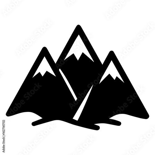 Mountain peaks logo – minimalist nature and adventure emblem
