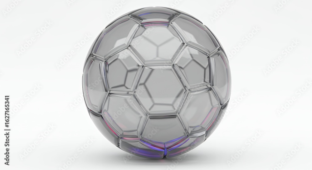 Naklejka premium Translucent geometric sphere with interconnected shapes against neutral background