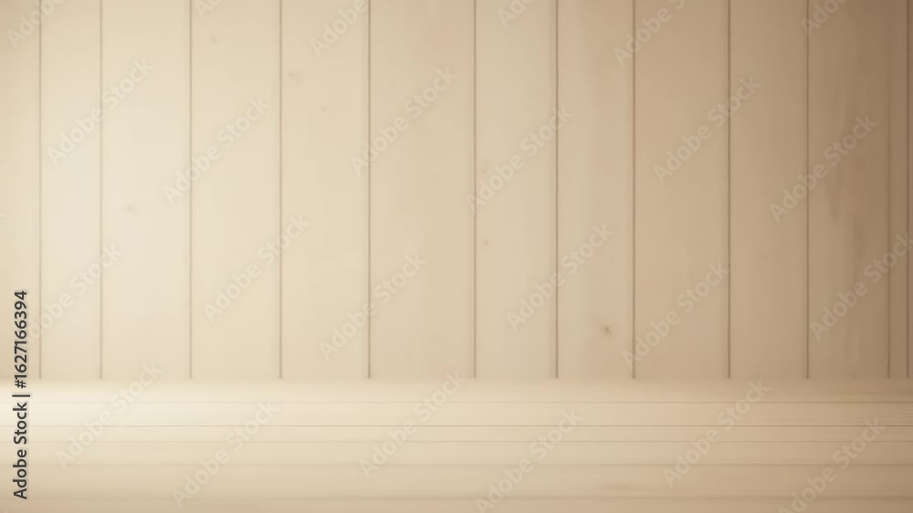 A serene wooden interior with softly lit walls and floor, ideal for showcasing products or decor A serene wooden interior with softly lit walls and floor, ideal for showcasing products or decor