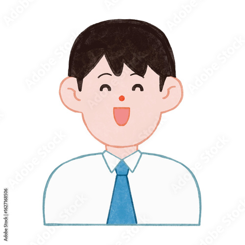 若い会社員 男性 スーツ 笑顔 明るい 元気 ビジネス